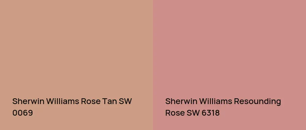 Sherwin Williams Rose Tan SW 0069 vs Sherwin Williams Resounding Rose SW 6318