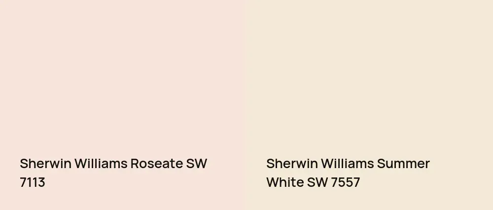 Sherwin Williams Roseate SW 7113 vs Sherwin Williams Summer White SW 7557