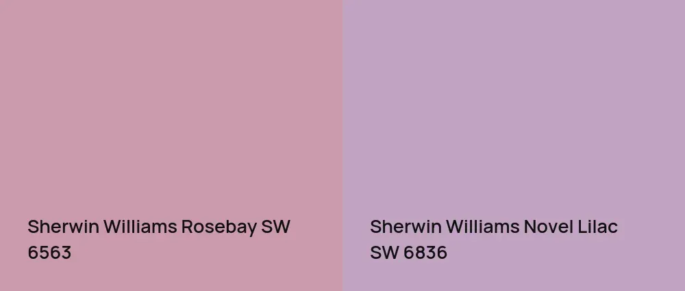 Sherwin Williams Rosebay SW 6563 vs Sherwin Williams Novel Lilac SW 6836