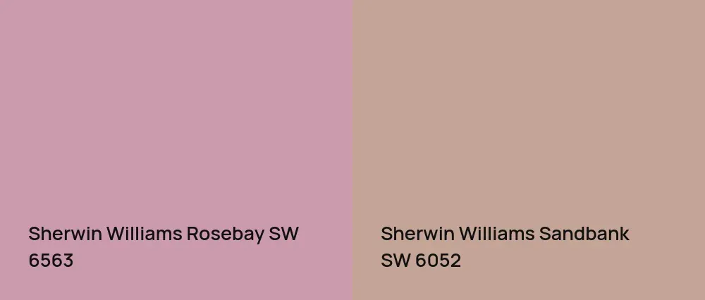 Sherwin Williams Rosebay SW 6563 vs Sherwin Williams Sandbank SW 6052