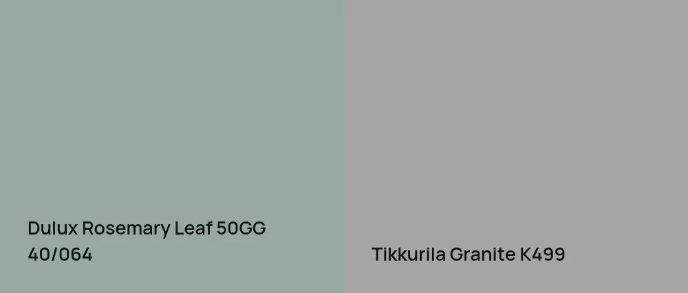 Dulux Rosemary Leaf 50GG 40/064 vs Tikkurila Granite K499