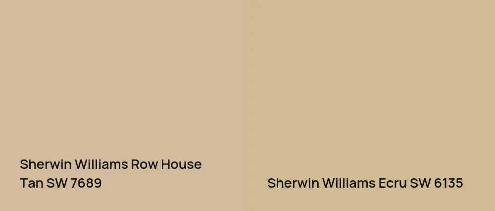 Sherwin Williams Row House Tan SW 7689 vs Sherwin Williams Ecru SW 6135