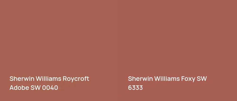 Sherwin Williams Roycroft Adobe SW 0040 vs Sherwin Williams Foxy SW 6333