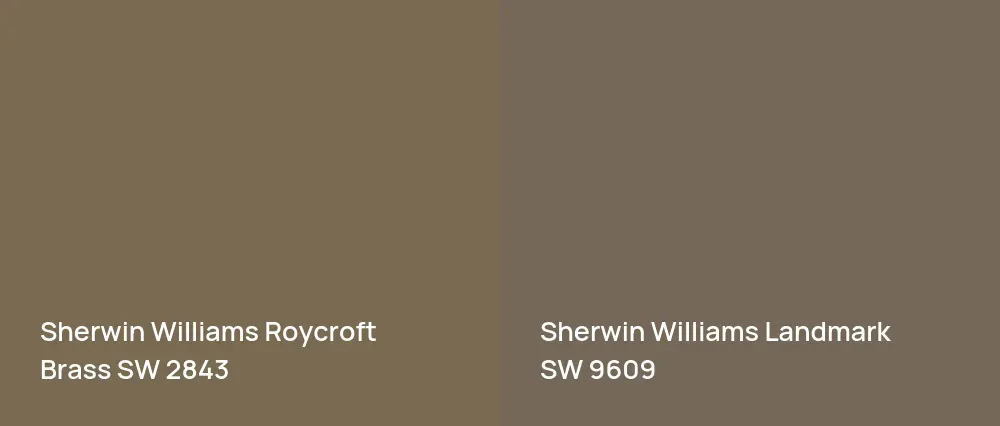 Sherwin Williams Roycroft Brass SW 2843 vs Sherwin Williams Landmark SW 9609