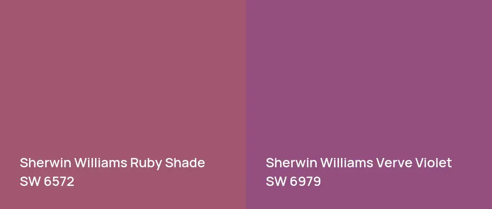 Sherwin Williams Ruby Shade SW 6572 vs Sherwin Williams Verve Violet SW 6979