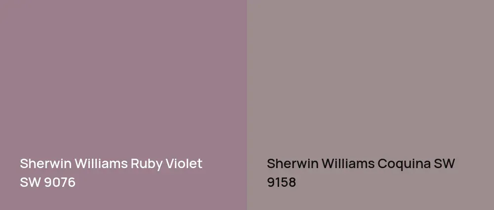 Sherwin Williams Ruby Violet SW 9076 vs Sherwin Williams Coquina SW 9158