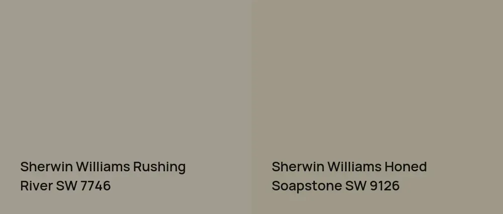 Sherwin Williams Rushing River SW 7746 vs Sherwin Williams Honed Soapstone SW 9126