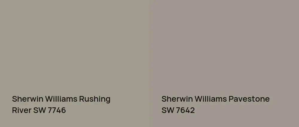 Sherwin Williams Rushing River SW 7746 vs Sherwin Williams Pavestone SW 7642