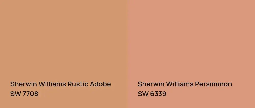 Sherwin Williams Rustic Adobe SW 7708 vs Sherwin Williams Persimmon SW 6339