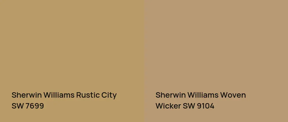 Sherwin Williams Rustic City SW 7699 vs Sherwin Williams Woven Wicker SW 9104
