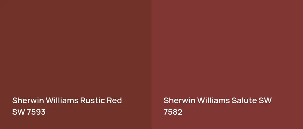 Sherwin Williams Rustic Red SW 7593 vs Sherwin Williams Salute SW 7582