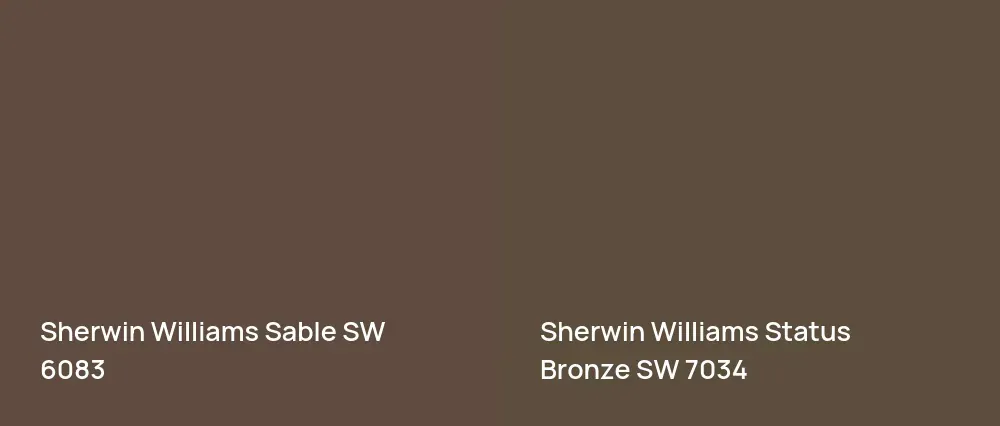 Sherwin Williams Sable SW 6083 vs Sherwin Williams Status Bronze SW 7034
