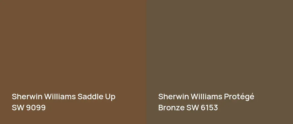Sherwin Williams Saddle Up SW 9099 vs Sherwin Williams Protégé Bronze SW 6153