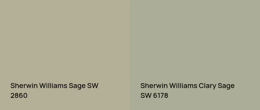 Sherwin Williams Sage SW 2860 vs Sherwin Williams Clary Sage SW 6178