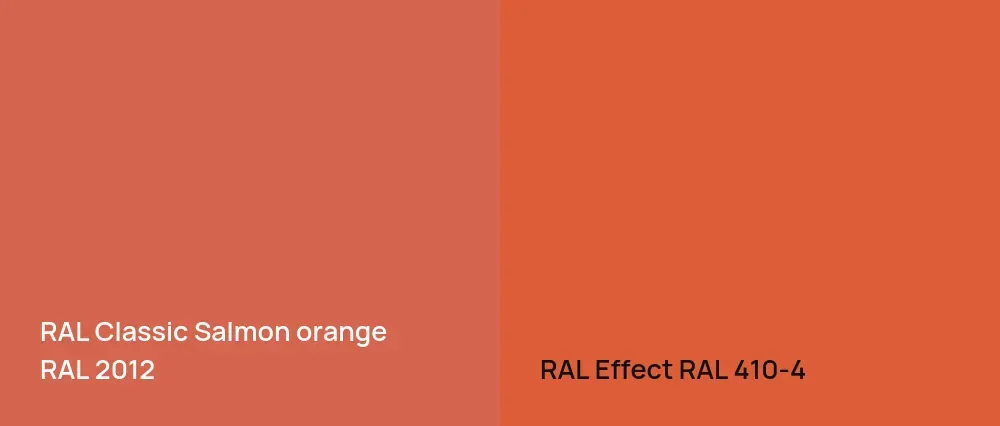 RAL Classic  Salmon orange RAL 2012 vs RAL Effect  RAL 410-4