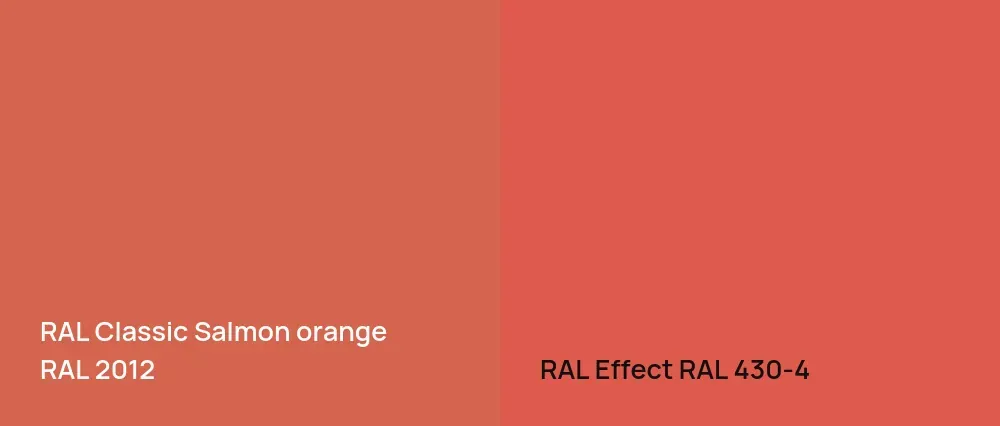 RAL Classic  Salmon orange RAL 2012 vs RAL Effect  RAL 430-4