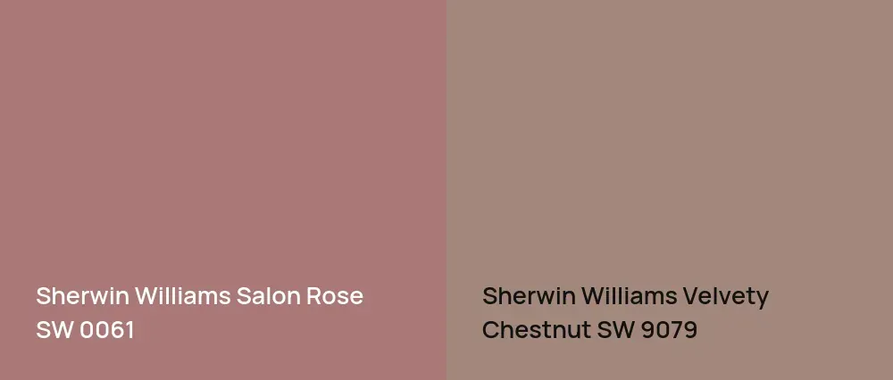 Sherwin Williams Salon Rose SW 0061 vs Sherwin Williams Velvety Chestnut SW 9079