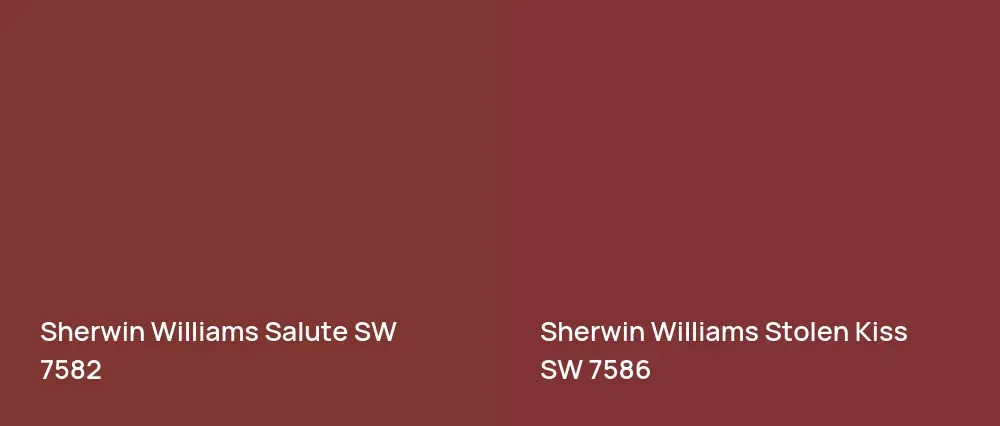 Sherwin Williams Salute SW 7582 vs Sherwin Williams Stolen Kiss SW 7586