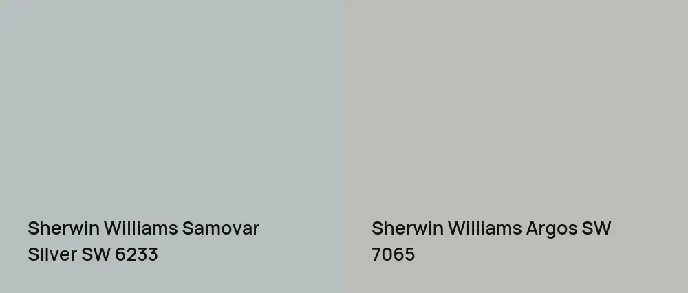 Sherwin Williams Samovar Silver SW 6233 vs Sherwin Williams Argos SW 7065