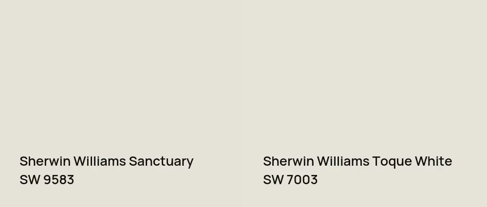 Sherwin Williams Sanctuary SW 9583 vs Sherwin Williams Toque White SW 7003
