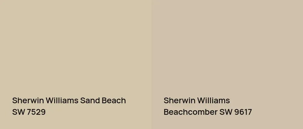 Sherwin Williams Sand Beach SW 7529 vs Sherwin Williams Beachcomber SW 9617