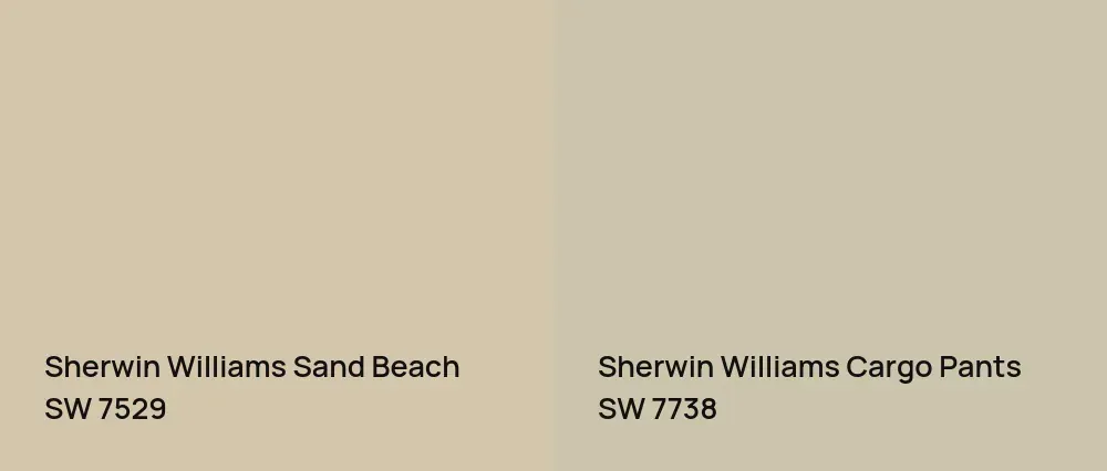 Sherwin Williams Sand Beach SW 7529 vs Sherwin Williams Cargo Pants SW 7738