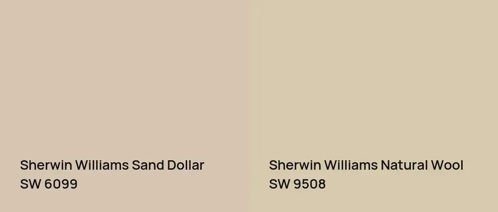 Sherwin Williams Sand Dollar SW 6099 vs Sherwin Williams Natural Wool SW 9508