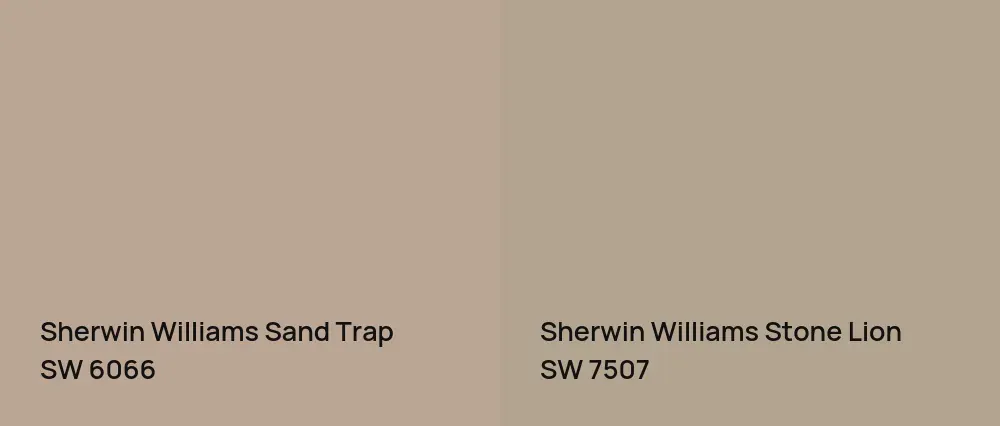 Sherwin Williams Sand Trap SW 6066 vs Sherwin Williams Stone Lion SW 7507