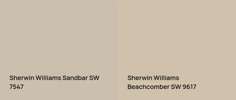Sherwin Williams Sandbar SW 7547 vs Sherwin Williams Beachcomber SW 9617