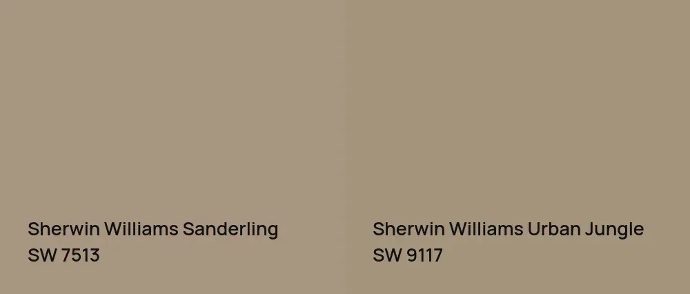 Sherwin Williams Sanderling SW 7513 vs Sherwin Williams Urban Jungle SW 9117