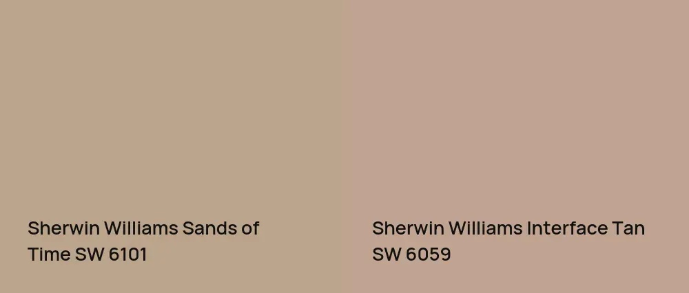 Sherwin Williams Sands of Time SW 6101 vs Sherwin Williams Interface Tan SW 6059