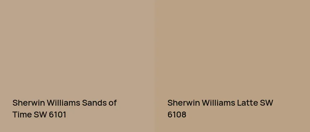 Sherwin Williams Sands of Time SW 6101 vs Sherwin Williams Latte SW 6108