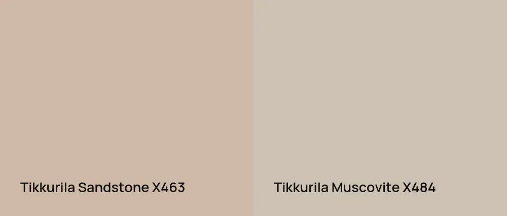 Tikkurila Sandstone X463 vs Tikkurila Muscovite X484