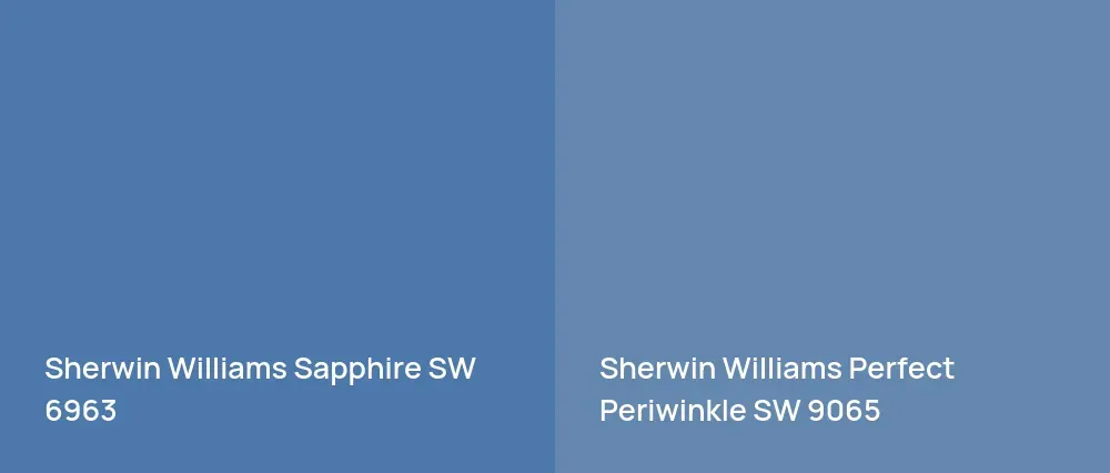 Sherwin Williams Sapphire SW 6963 vs Sherwin Williams Perfect Periwinkle SW 9065