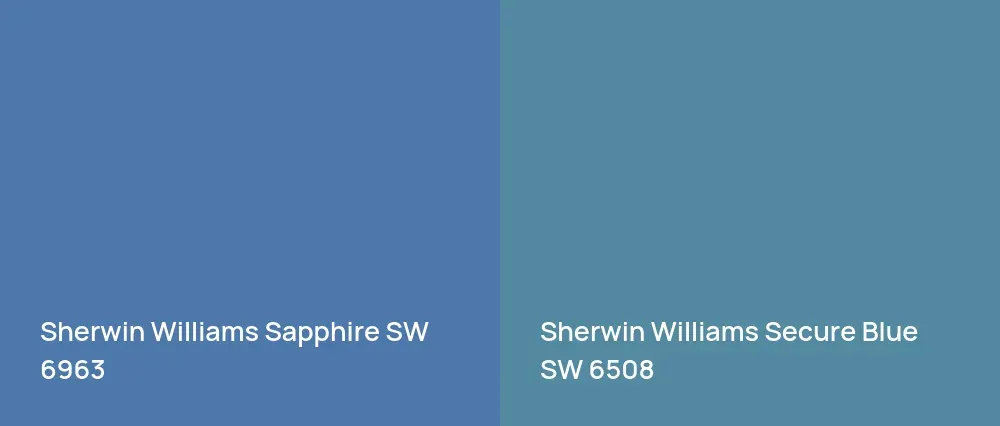 Sherwin Williams Sapphire SW 6963 vs Sherwin Williams Secure Blue SW 6508