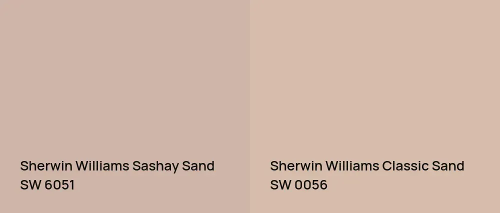 Sherwin Williams Sashay Sand SW 6051 vs Sherwin Williams Classic Sand SW 0056