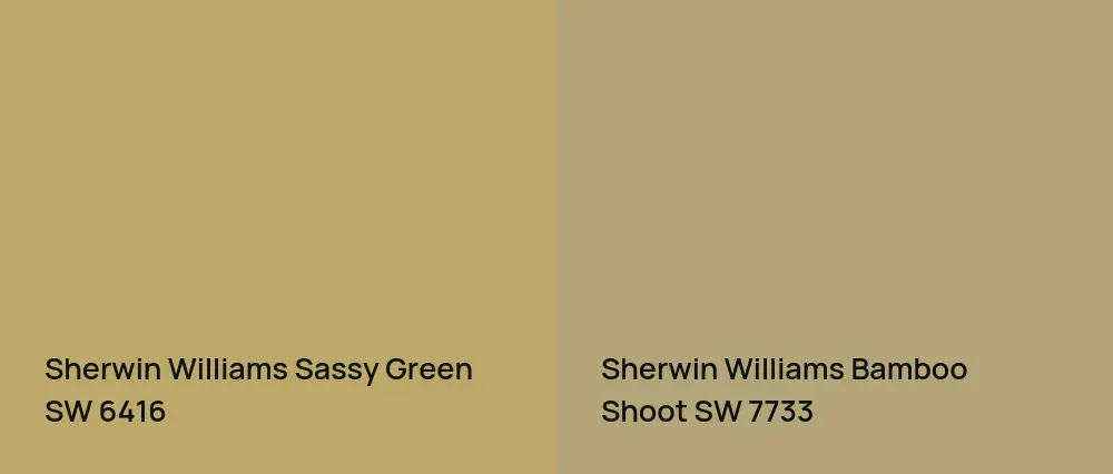 Sherwin Williams Sassy Green SW 6416 vs Sherwin Williams Bamboo Shoot SW 7733