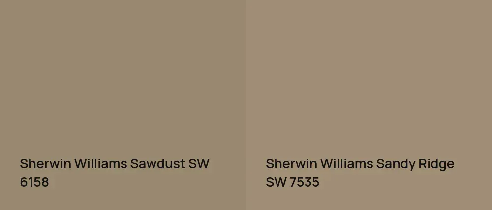 Sherwin Williams Sawdust SW 6158 vs Sherwin Williams Sandy Ridge SW 7535