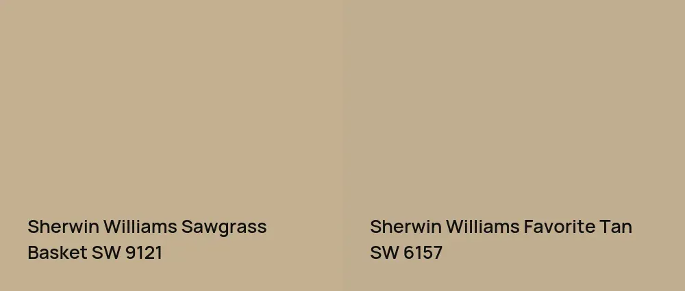 Sherwin Williams Sawgrass Basket SW 9121 vs Sherwin Williams Favorite Tan SW 6157