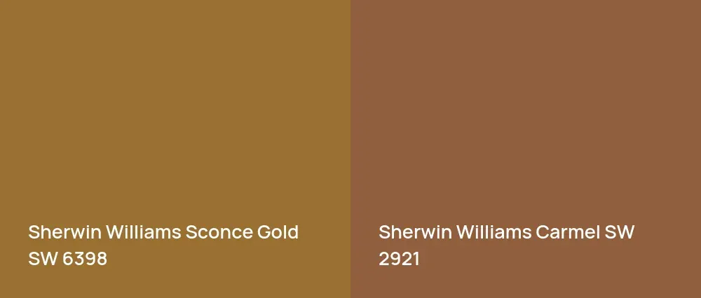 Sherwin Williams Sconce Gold SW 6398 vs Sherwin Williams Carmel SW 2921