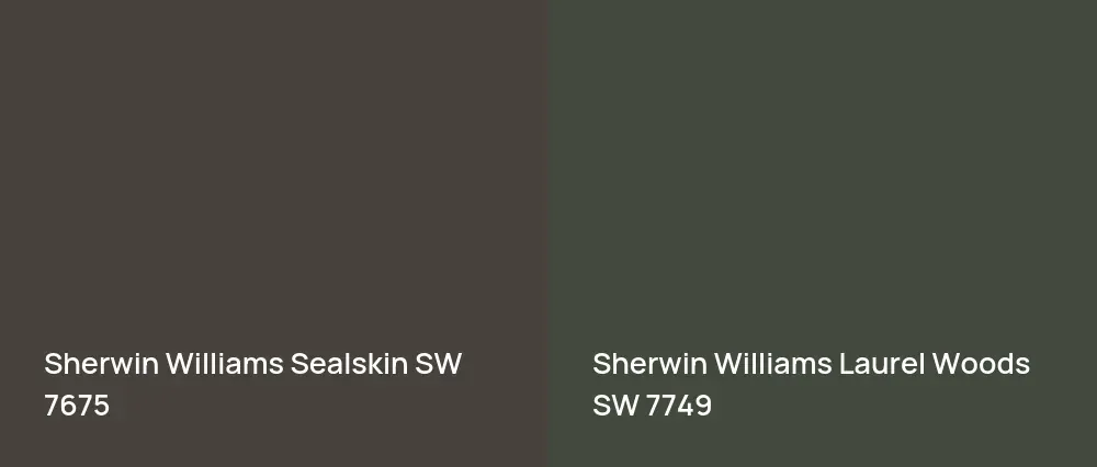 Sherwin Williams Sealskin SW 7675 vs Sherwin Williams Laurel Woods SW 7749