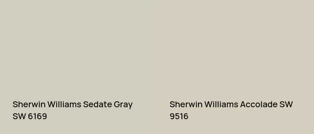 Sherwin Williams Sedate Gray SW 6169 vs Sherwin Williams Accolade SW 9516