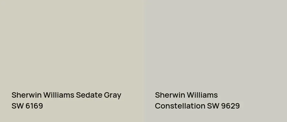 Sherwin Williams Sedate Gray SW 6169 vs Sherwin Williams Constellation SW 9629