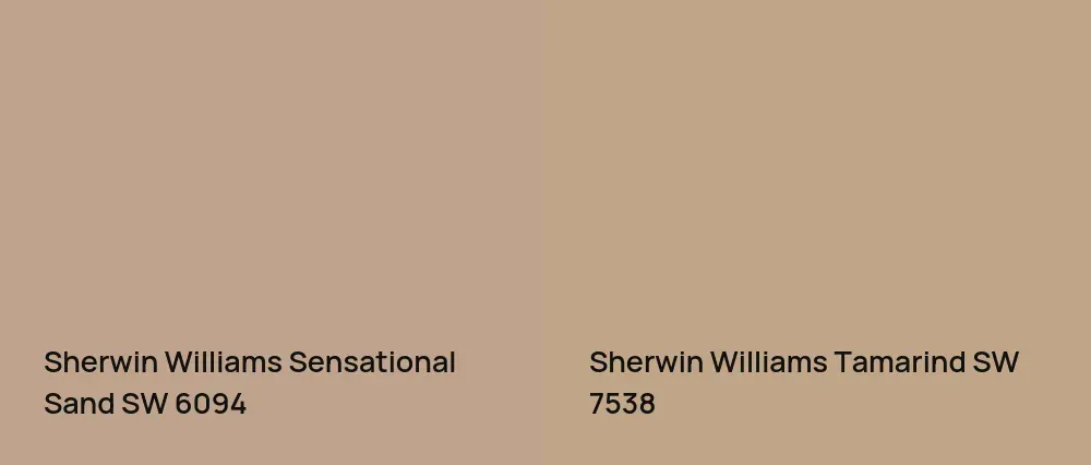 Sherwin Williams Sensational Sand SW 6094 vs Sherwin Williams Tamarind SW 7538