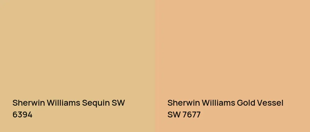 Sherwin Williams Sequin SW 6394 vs Sherwin Williams Gold Vessel SW 7677