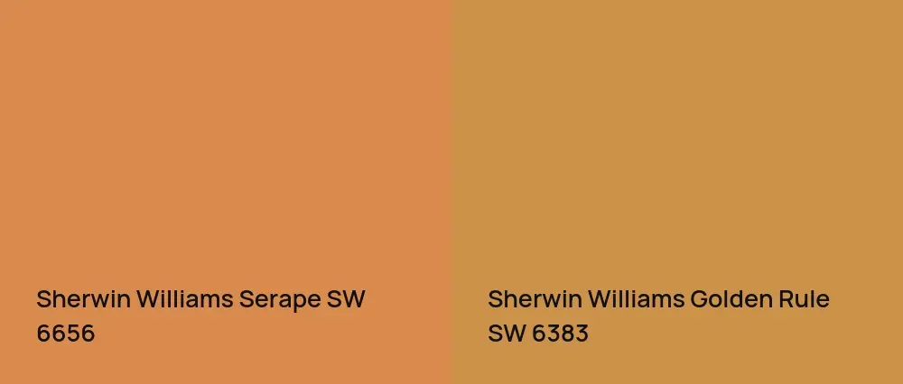 Sherwin Williams Serape SW 6656 vs Sherwin Williams Golden Rule SW 6383