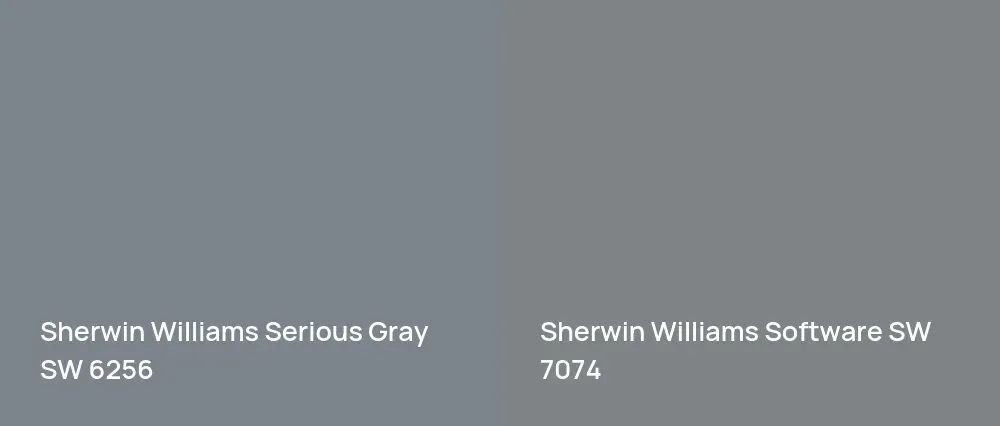 Sherwin Williams Serious Gray SW 6256 vs Sherwin Williams Software SW 7074