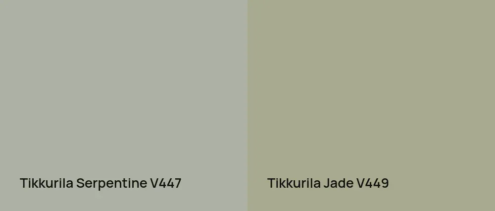 Tikkurila Serpentine V447 vs Tikkurila Jade V449