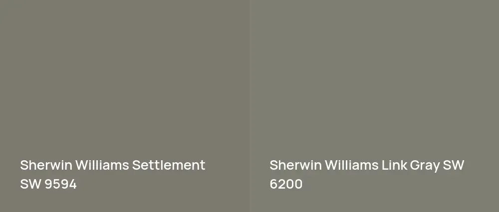 Sherwin Williams Settlement SW 9594 vs Sherwin Williams Link Gray SW 6200