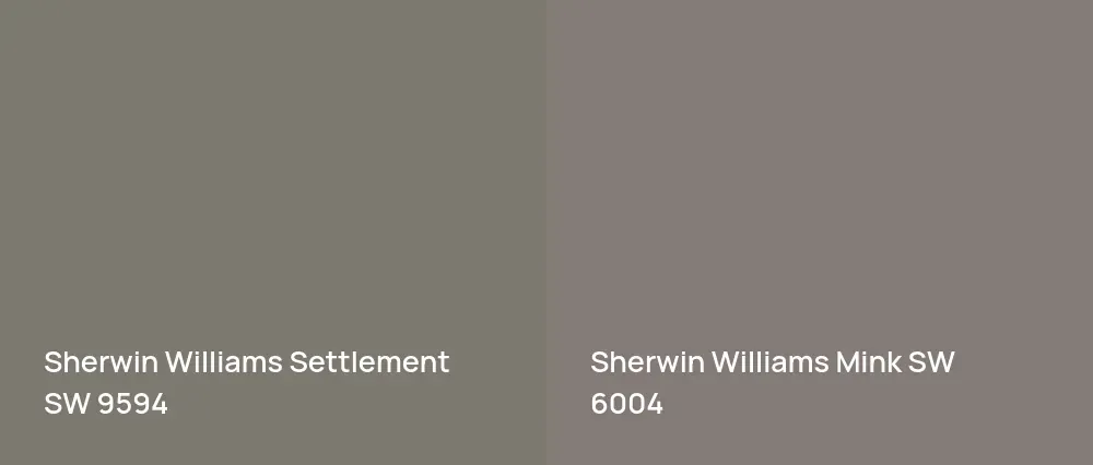 Sherwin Williams Settlement SW 9594 vs Sherwin Williams Mink SW 6004